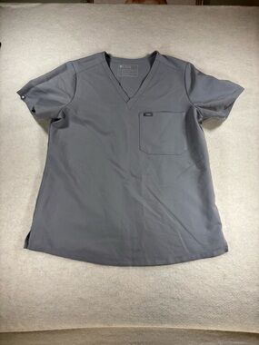 Figs Technical Collection Catarina One Pocket Scrub Top Graphite Gray Size M